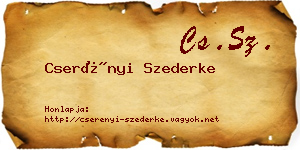 Cserényi Szederke névjegykártya